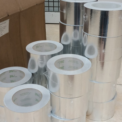 Băng keo nhôm màng PET 72x50 băng keo bạc siêu dai dán ống gió