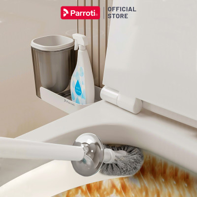 Cây Cọ Bồn Cầu Thông Minh 2 Trong 1, Dán Tường, Có Khay Đựng Nước Tẩy Rửa, Đầu Cọ Cước Mềm Parroti Slim - SL05