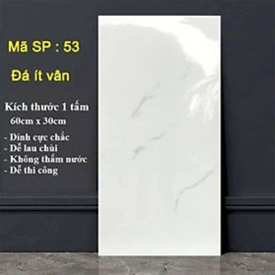 Bộ 20 Tấm Xốp Dán Tường 3D PVC Đá Trắng Ít Vân 60x30cm Keo Sẵn Dày 2,5mm Cao Cấp, Sang Trọng 