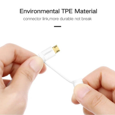Ugreen UG30380US142TK 1.5M màu trắng Cáp USB-A sang Micro USB + USB-C cao cấp - HÀNG CHÍNH HÃNG