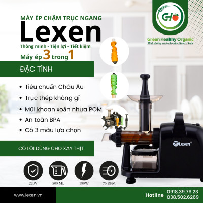 Máy ép điện cỏ lúa mì Lexen - Hàng nhập khẩu