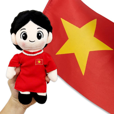 Gấu Bông Đồng Chí Hậu Phương 25 cm - ZooZoo - Áo Dài Đỏ