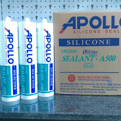  Keo silicon Apollo A500 chống thấm tốt, bền bỉ (keo trong - keo trắng đục) 300ml