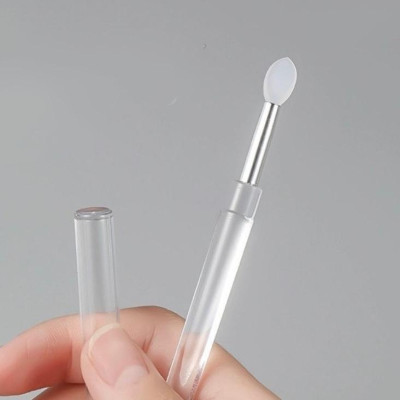 Cọ Chà Tráng Gương Silicon Trong Suốt Bám Bột Tán Màu Tráng Gương Siêu Tiện Lợi, Có Nắp, Dẻo Dai, Đàn Hồi Tốt, Sử Dụng Được Nhiều Lần