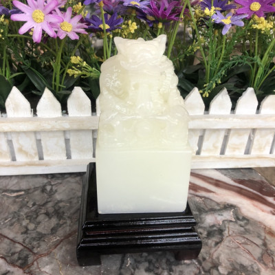 Ấn Rồng phong thủy đá bạch ngọc - Cao 10cm và 12cm
