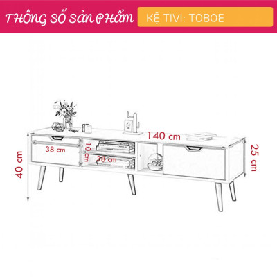 Kệ tivi gia đình dáng thấp gỗ công nghiệp SMLIFE Toboe