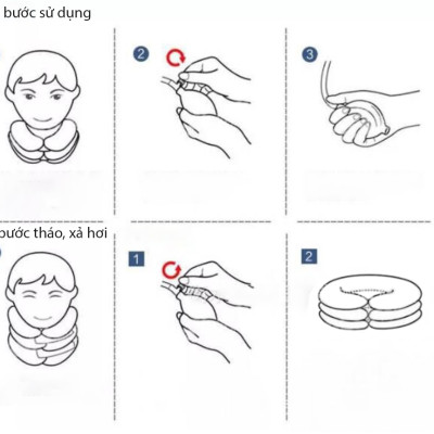 Đai Gối Hơi Đỡ Cổ Massage Hỗ Trợ Điều Trị Kéo Dãn Đốt Sống Cổ KUNBE ( Bóng Kim Loại )