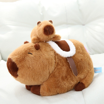 Thú nhồi bông capybara mẹ cõng con đáng yêu - Size từ 30cm đến 50cm - Móc khoá gấu bông Capybara.