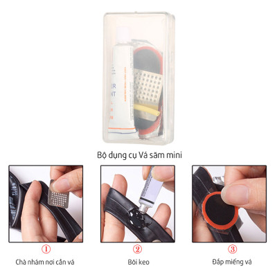 Bộ Dụng Cụ Sửa Chữa Xe Đạp Di Động Bơm Lốp Đa Năng Mini Và Vá Săm Xe Đạp Gắn Sườn Xe (Dạng Bình Nước) MaiLee