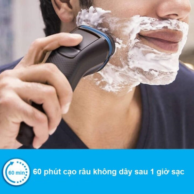 Máy cạo râu khô và ướt cao cấp thương hiệu Philips S3206/09 - Hàng Nhập Khẩu