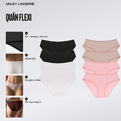 Combo 8 Quần Lót Nữ Cotton Flexi Miley Lingerie - Giao màu ngẫu nhiên