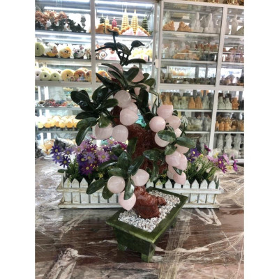 Cây Đào phong thủy đá hồng 28 quả - Cao 50 cm
