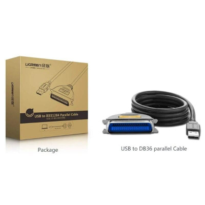 Ugreen UG30228cr124TK 3M màu Đen Cáp tín hiệu chuyển đổi USB 2.0 sang LPT âm cao cấp - HÀNG CHÍNH HÃNG