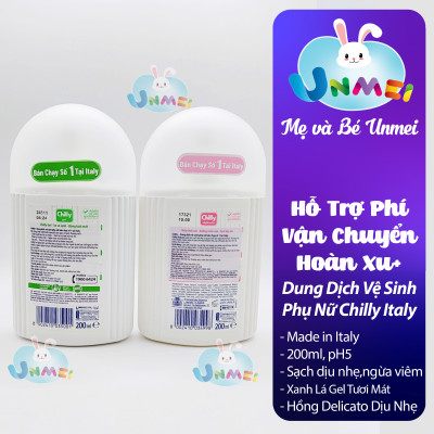 Dung dịch vệ sinh phụ nữ Chilly Gel - Se se lạnh, bùng tươi mát - số 1 tại Italy - (200ml/chai)