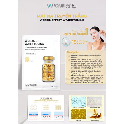 Combo 10 Mặt Nạ Dưỡng Trắng WonJin Effect Water Toning Mask 30g