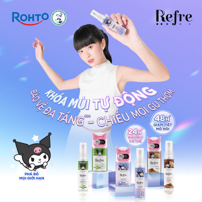 Xịt khử mùi Refre x Kuromi Natural/Whitening Perfume 30ml