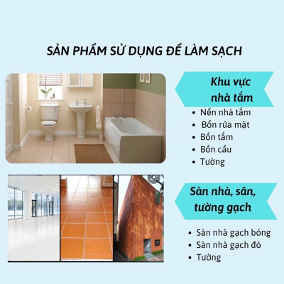 Làm Sạch Sàn Gạch, Thiết Bị Men Sứ - Super Clean S90 Tẩy Xi Măng, Vôi Vữa Trên Bề Mặt Sàn Gạch Loại Bỏ Rong Rêu Hiệu Quả