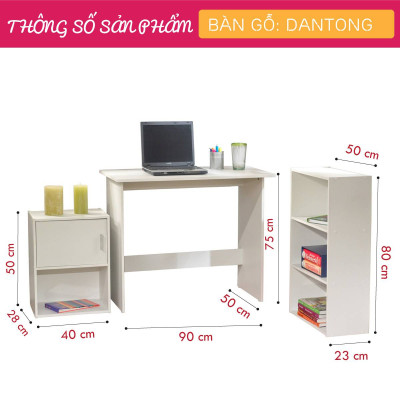 Bàn làm việc bằng gỗ thiết kế nhỏ gọn SMLIFE Dantong