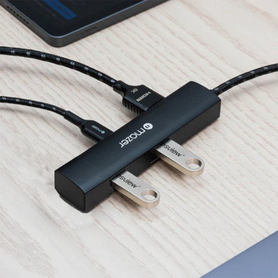 Bộ chuyển đổi Mazer 4 in 1 (1 cổng USB-C (100W), 1 HDMI (4K/30Hz), 2 USB-A) InfiniteLINK MULTI6140 - Hàng Chính Hãng