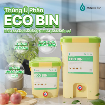 Thùng Ủ Rác Hữu Cơ EcoBin 8 Lít - EcoClean - Ủ Rác Nhà Bếp - Tự Làm Phân Compost Tại Nhà