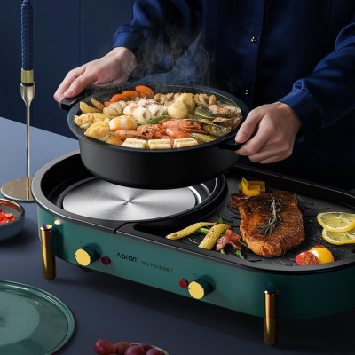 Bếp lẩu nướng đa năng 2 trong 1 cao cấp Aoran GP-004 - Công suất 2000W - Hàng Chính Hãng