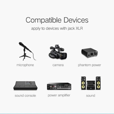 Ugreen UG20713AV130TK 8M Màu Đen Cáp nối dài Microphone cannon âm thanh - HÀNG CHÍNH HÃNG