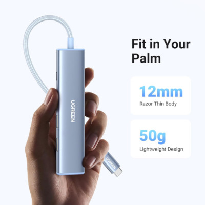 Cáp chuyển USB-C sang HDMI + PD 100W + 3 x USB 3.0 Ugreen 35581 - Hàng chính hãng