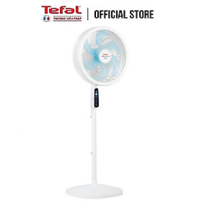 [MỚI RA MẮT] Quạt đứng có điều khiển từ xa Tefal Turbo Silence Plus VH689990 màu trắng cánh xanh - Hàng chính hãng