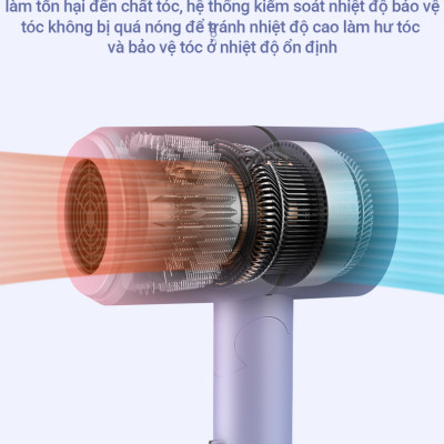 Máy Sấy Tóc Mini Gấp Gọn Besti Cao Cấp, Công Suất Lớn, Động Cơ Êm Ái, Ổn Định, Tặng Đầu Sấy Tạo Kiểu Tóc Chuyên Nghiệp - Hàng Chính Hãng