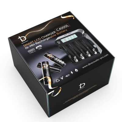 Combo Pin sạc AA micro db acoustic 3300mah, dock sạc db acoustic 4 slot 