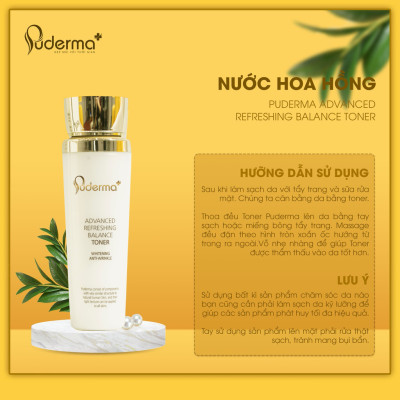 Combo dưỡng da chuyên sâu: Toner Puderma 130ml, Serum Puderma 60ml và Kem đêm Puderma 50 ml giúp dưỡng ẩm