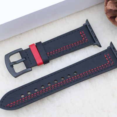 Dây Da Đồng Hồ Da Bò Sáp ngựa điên nhiều màu thay thế dành cho Apple Watch