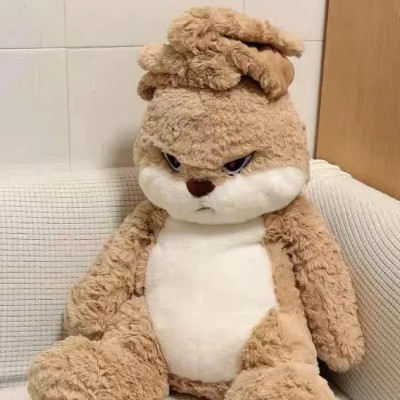 Thú nhồi bông thỏ mặt quạo - Size 25cm đến 65cm - Quà tặng gấu bông thỏ giận dữ đáng yêu - Gối ôm mềm mịn cho bé