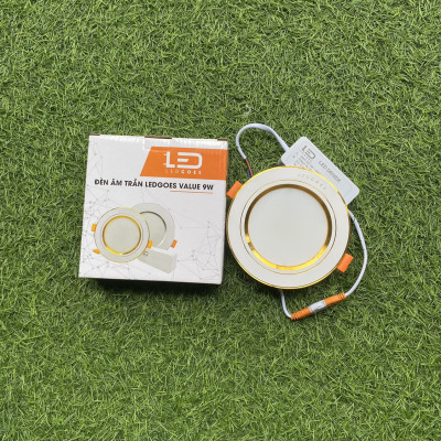 Đèn Led Âm Trần 9W LEDGOES Downlight Value Thiết kế sang trọng, Lỗ khoét Phi 90