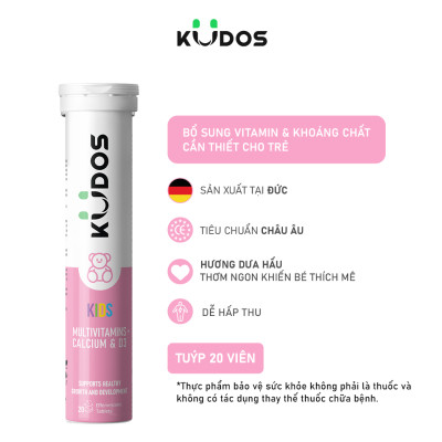 Thực phẩm bảo vệ sức khỏe KUDOS KIDS MULTIVITAMINS PLUS  CALCIUM & D3 (20 viên/tuýp)