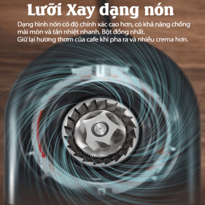 HÀNG CHÍNH HÃNG - Máy xay hạt cà phê Espresso tự động, tích hợp 31 chế độ xay. Thương hiệu Mỹ cao cấp HiBREW - G3A