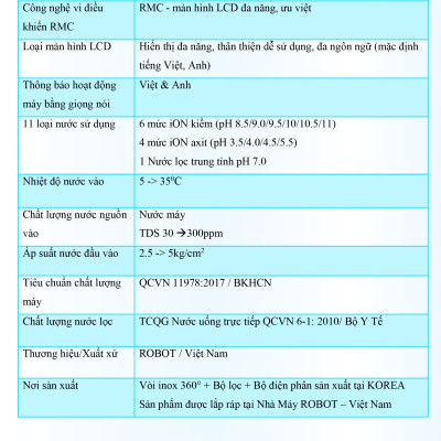 Máy Lọc Nước Điện Giải Ion Kiềm ROBOT IonPrince 1111 - Hàng Chính Hãng