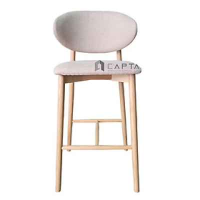 Ghế quầy bar nệm dày chân gỗ cao cấp CB LEO-75F Nội thất Capta