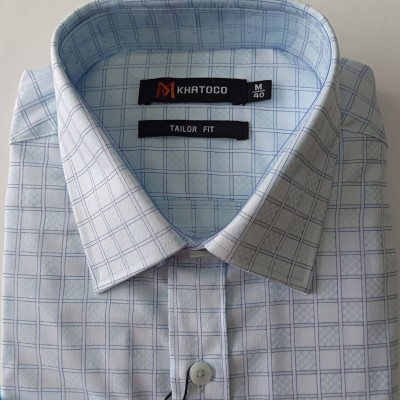 Khatoco- Áo sơ mi dài tay Khatoco dáng Tailor Fit chống nhăn, mát mịn vải sợi tre, cotton