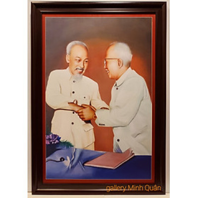 TRANH IN DẦU -BÁC HỒ & BÁC TÔN ( Kích Thước 70*100cm)