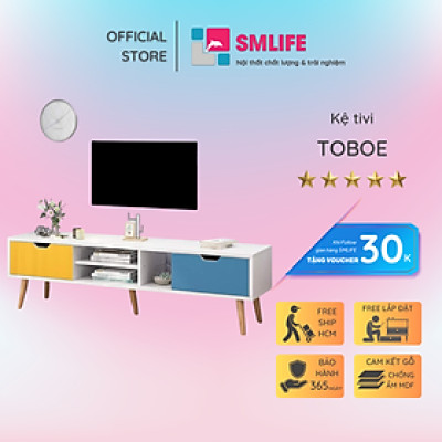 Kệ tivi gia đình dáng thấp gỗ công nghiệp SMLIFE Toboe