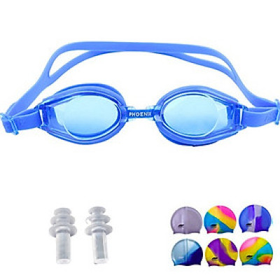 Kính Bơi Phoenix 203 BORO SPORT  - Tặng Nón Bơi  Và Bịt Tai Silicon ( Giao màu ngẫu nhiên )