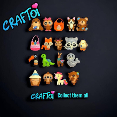 KIM NHỰA Bộ Thủ Công Trẻ Tự Làm Thú Bông 5+ WALRUS YETY Craftoi Felt Sewing toy prepunched holes plastic needle