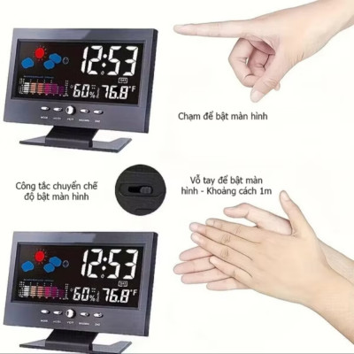 ĐỒNG HỒ LED ĐỂ BÀN TRANG TRÍ XEM GIỜ BÁO THỜI TIẾT NHIỆT ĐỘ NGÀY THÁNG NĂM THỨ ĐA NĂNG