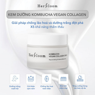 Kem Dưỡng Herbloom Thuần Chay Organic Kombucha Vegan Collagen Cream 60G