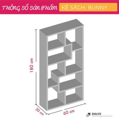 Giá sách gỗ đẹp phong cách hiện đại SMLIFE Bunny