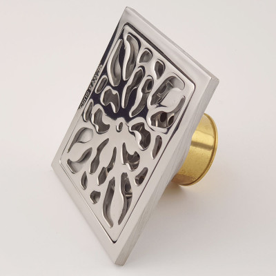 Phễu thu sàn - thoát sàn chống hôi Inox SUS 304, 10cm x 10cm Eurolife EL-HG06 (Trắng bạc)