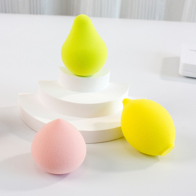 Mút trang điểm 4 món hình  quả trứng ,trái cây  , bông tán phấn  nhiều màu có hộp đựng , xinh xắn  siêu đáng yêu cute