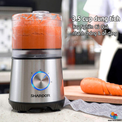 Máy xay cắt thực phẩm đa năng Shardor FP818S tích hợp 3 chức năng trong 1, xay thịt, thái lát và bào sợi rau củ quả, công suất 350W, hàng chính hãng