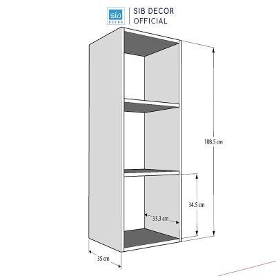 Kệ Gỗ 3 Ngăn Treo Tường Trang Trí SIB Decor KT522